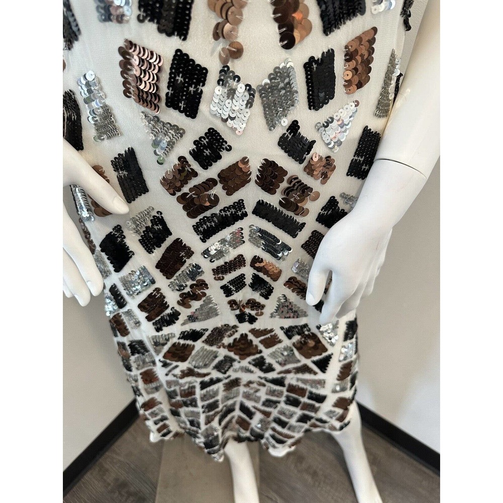 Tessora Womens Razor Back Hi Lo Multicolored Sequin Dress size XS NWT Orig $385 - Picture 10 of 16